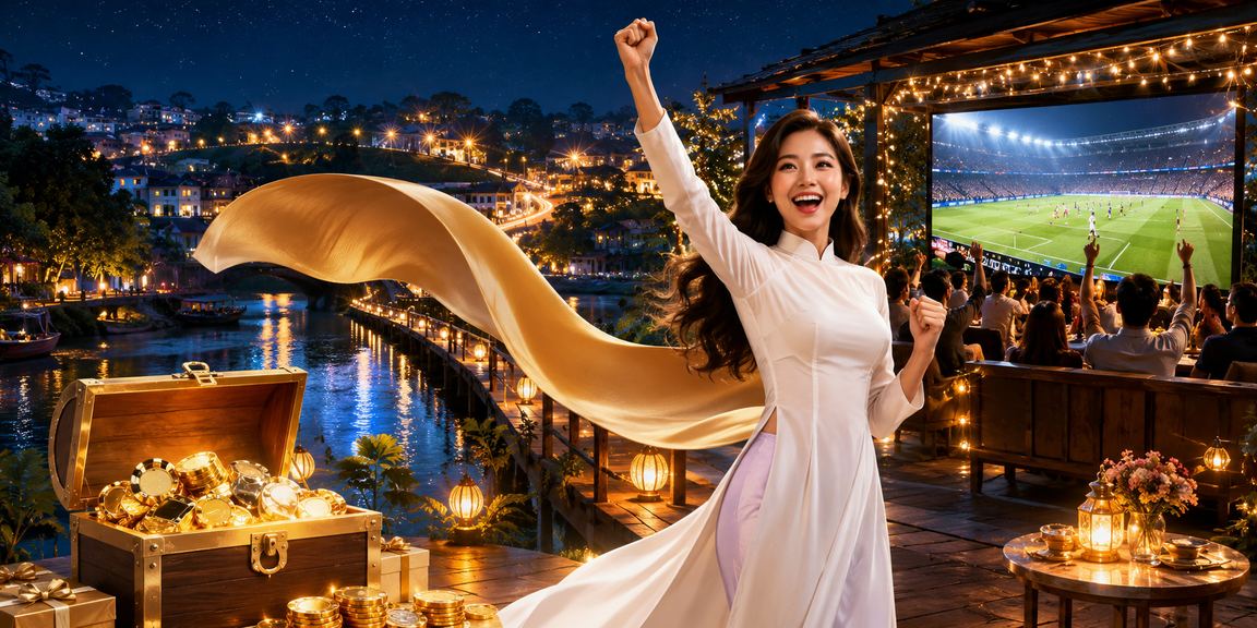 Người phụ nữ mặc áo dài xem thông tin cá cược tại Đà Lạt trong không khí yên tĩnh