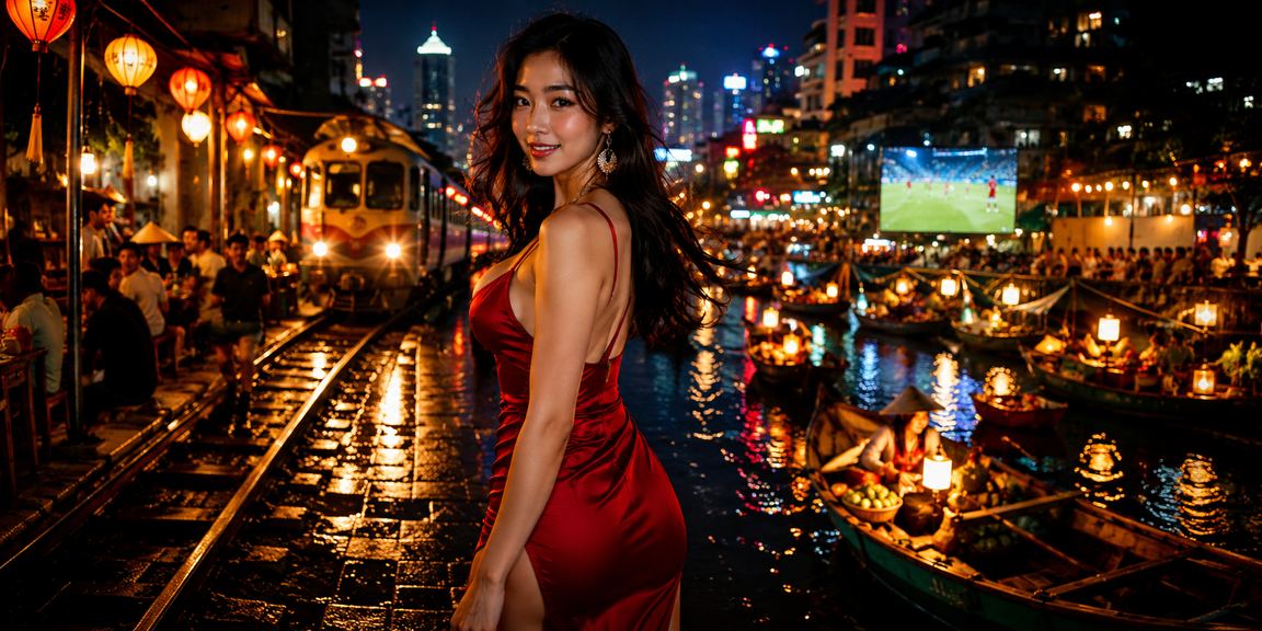 Người dân Hà Nội dõi theo kèo bóng đá đêm tại chợ đêm